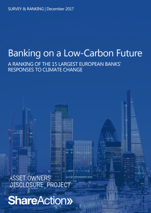 Banking on Low Carbon Future 2017 ranking cover