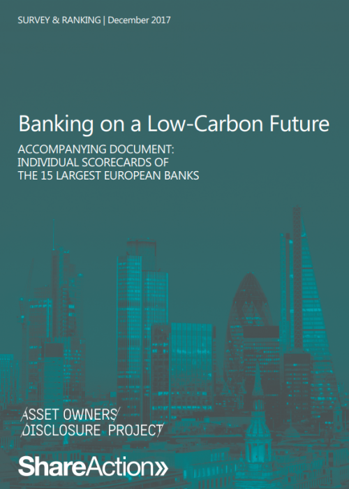 Banking on Low Carbon Report Scorecards cover