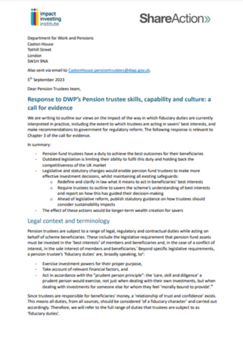 DWP UK Policy Response 5 September 23